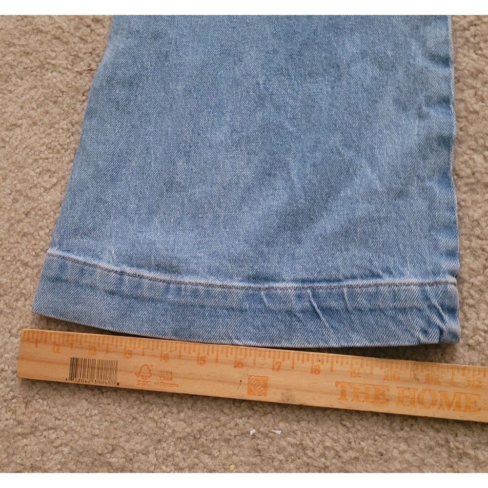 NWOT Frame Jeans Caye Denim Womens 33 Light Blue Double Button Flare Leg Bootcut - Picture 9 of 16